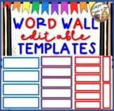 DUAL/BILINGUAL Word Wall Vocabulary Cards TEMPLATES Red & Blue