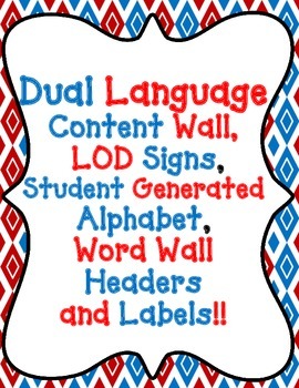Preview of DUAL LANGUAGE HEADERS:  LOD Sign, WordWall, Content Wall, etc..