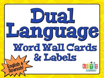 Preview of DUAL LANGUAGE Labels and Word Wall Cards