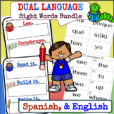 DUAL LANGUAGE Sight Words BUNDLE  90 Pages of Literacy Cen