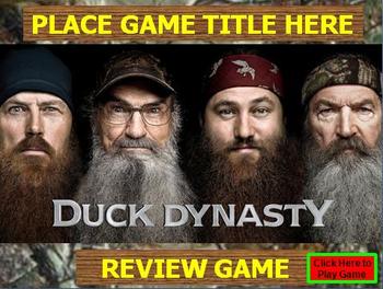 Preview of DUCK DYNASTY Review Game Template POWERPOINT