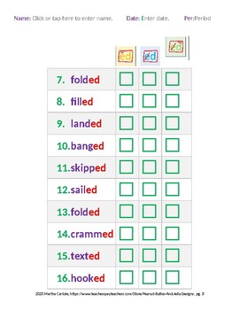 Preview of DYSLEXIA RESOURCES: Coding Vowel Suffix ed Activity, Word FILLABLE FORMS, Kit 3