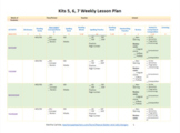 DYSLEXIA RESOURCES: Kit 5-6-7 Weekly Lesson Plans, blank, 