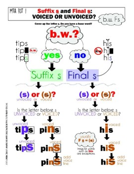 Preview of DYSLEXIA RESOURCES:Suffix s and Final s: VOICED or UNVOICED? Mini-Poster, Word