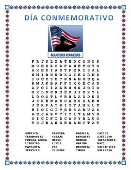 memorial day word search puzzles teaching resources tpt