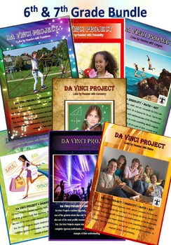 Preview of Da Vinci Project – Color by Number with Math Bundle for 6th & 7th Grades
