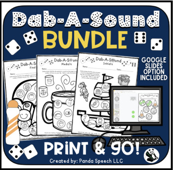 Preview of Dab-A-Sound Theme BUNDLE Articulation Speech Therapy + Google Slides Options