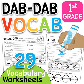 dab dab vocab first grade vocabulary worksheets by kindergarten mom