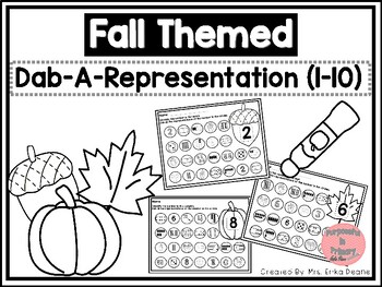 Preview of Dab It Number and Representations 1-10 Fall Theme