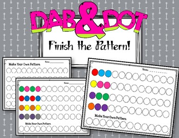 Preview of Dab and Dot Markers. Patterns. Finish the Pattern!