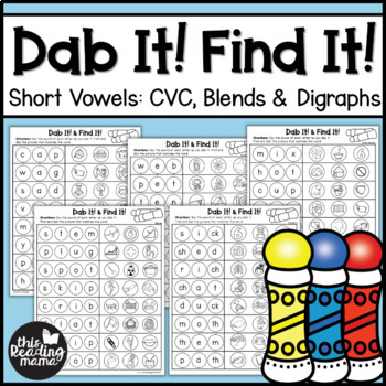 Preview of Dab and Find - Short Vowel Pages