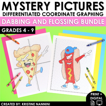 Preview of Dabbing and Flossing BUNDLE Coordinate Graphing Mystery Pictures Early Finishers