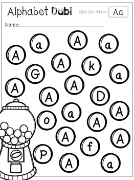 Dabbing the Alphabet with Gum Balls Kindergarten | TpT