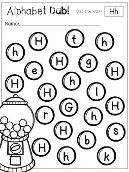 Dabbing the Alphabet with Gum Balls Kindergarten | TpT
