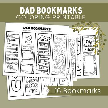 Printable Father's Day Coloring Bookmarks