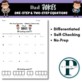 Dad Jokes One-Step & Two-Step Equations Differentiated No 