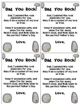 Preview of Dad, You Rock! Father's Day Gift - Painted Rock Poem - Grandpa or Special Person