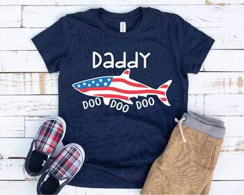 Download Daddy Shark Usa Flag Svg Dad Father S Day Birthday Papa Husband 4th Of July 1443