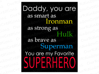 Preview of Daddy Superhero Printable Art