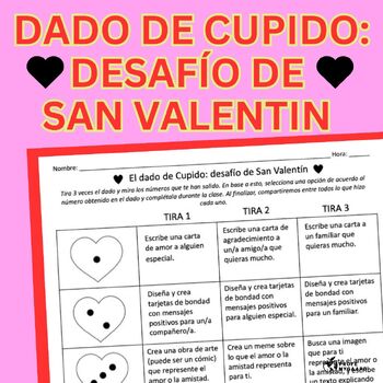 Preview of Dado de cupido: desafío de San Valentín