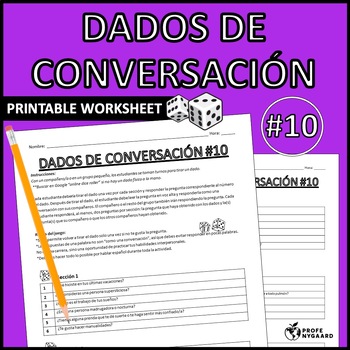 Preview of Dados de conversación #10 Advanced Spanish Conversation Dice Icebreaker