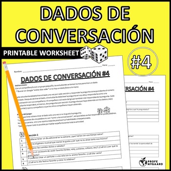 Preview of Dados de conversación #4 Advanced Spanish Conversation Dice Icebreaker