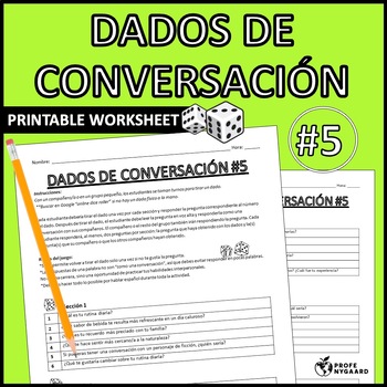 Preview of Dados de conversación #5 Advanced Spanish Conversation Dice Icebreaker
