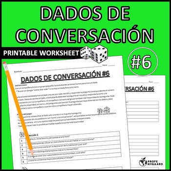 Preview of Dados de conversación #6 Advanced Spanish Conversation Dice Icebreaker
