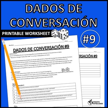 Preview of Dados de conversación #9 Advanced Spanish Conversation Dice Icebreaker