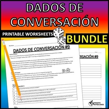 Preview of Dados de conversación Bundle- Advanced Spanish Conversation Dice Icebreaker