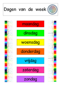 Preview of Dagen  van  de  week  -  A3.