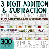 3 Digit Addition and Subtraction with Regrouping Worksheet