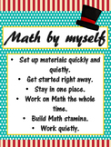 Daily 3 MATH Behaviors Anchor Charts/Posters (Turquoise Re