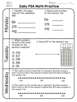 Daily 3rd Grade Math FSA Practice Morning Work SAMPLE by Cori Melton