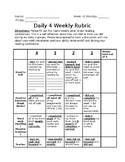Daily 4 Weekly Self Assessment Rubric