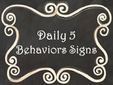 Daily 5 Behaviors Anchor Charts/Signs/Posters (Black Chalk