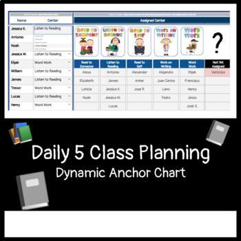 Preview of Daily 5 Check-in: Class Planner and Dynamic Anchor Chart / Tracker