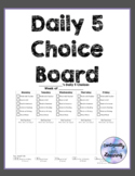 Daily 5 Choice Board