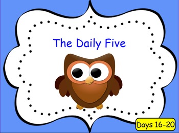 Preview of Introducing the Daily 5 - Day 16-20