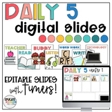 Daily 5 Digital Slides - Editable Presentation with Timers