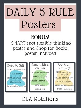 Preview of Daily 5 ELA rotation rule posters
