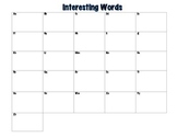 Daily 5 Interesting Words Chart