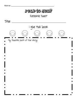 Daily 5 Kindergarten Read to Self Response Sheet by KinderMoments