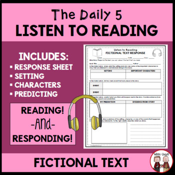 Preview of Daily 5 Listen to Reading Fiction Response Activity