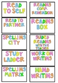 Daily 5/Literacy Rotation Chart Cards