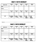 Daily 5 Math Checklist