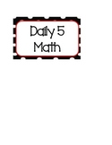 Daily 5 Math bookmark cards