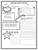 Daily 5 *Read to Self or Partner* Response Sheet *EDITABLE*