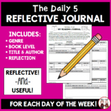 Daily 5 Reading Refection Journal Activity