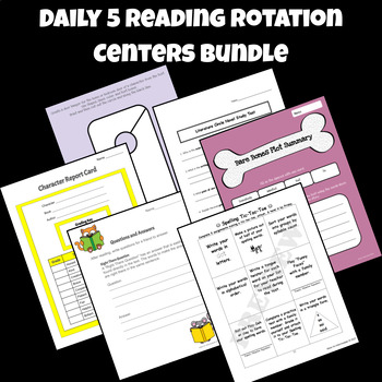 Preview of Daily 5 Reading Rotation Centers 56 Page Bundle - Google Slides/PDF Combination
